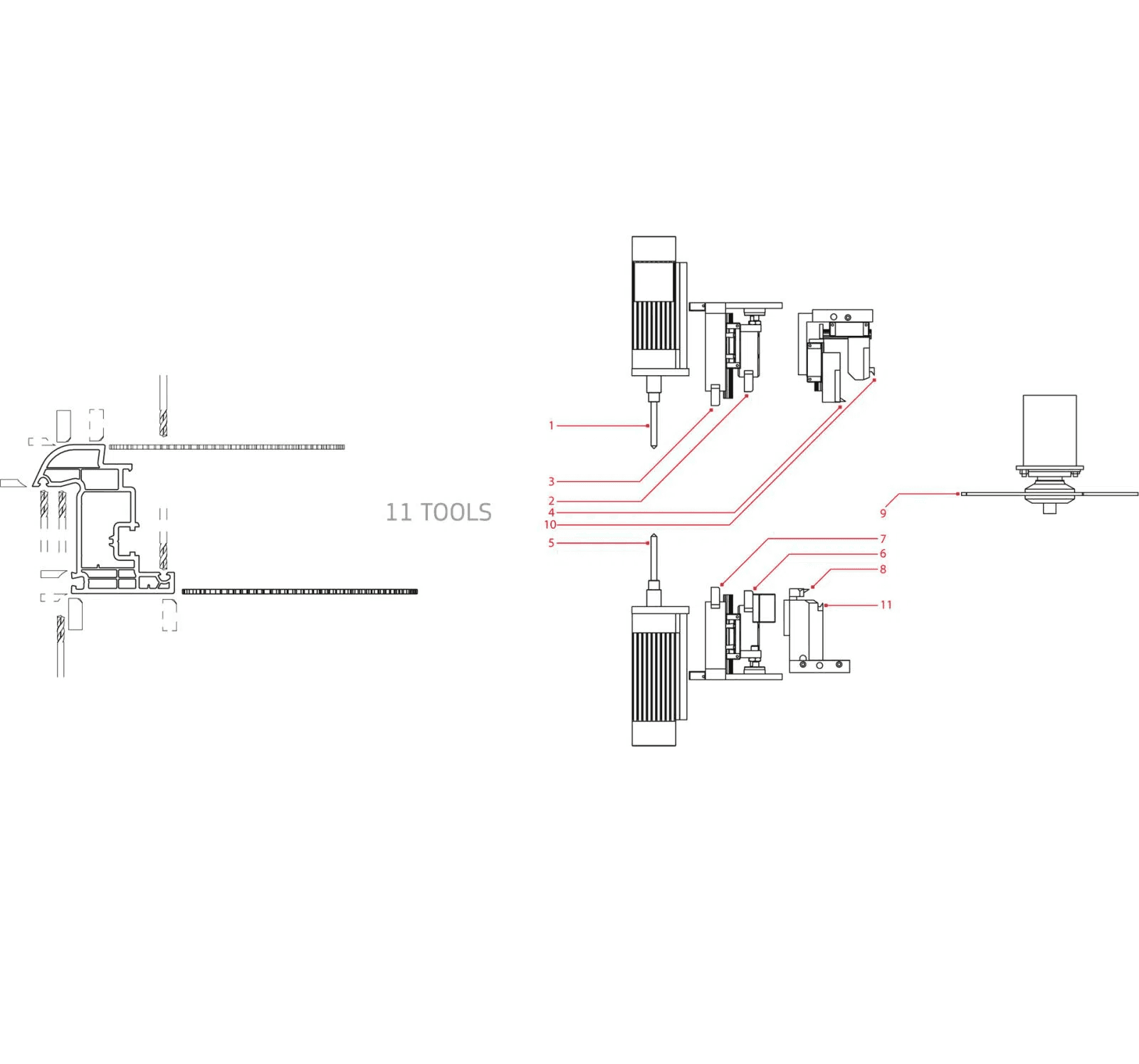 Mașina de Curațat Colturi CNC ptr. Profile PVC (2 axe) - OMR119
